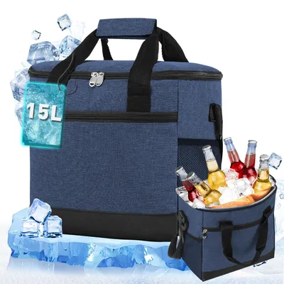 Imagen del producto de Bolsa térmica aislada, de 15 litros, portátil, ideal para picnics y camping