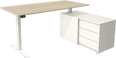 Produktbild von Kerkmann Schreibtisch mit Sideboard MOVE 1 Gestell weiß ahorn