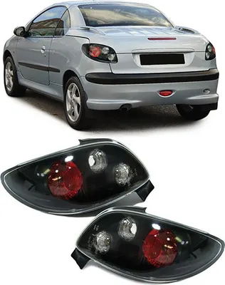 Produktbild von Klarglas Rückleuchten Schwarz für Peugeot 206 CC Coupe Cabrio 00-08