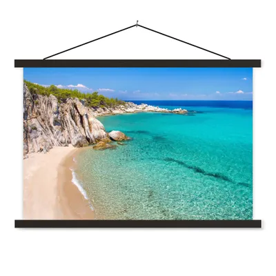 Produktbild von MuchoWow® Textilposter Meer - Strand - Sommer 90x60 cm mit schwarzem Rahmen - Aufhängungssatz