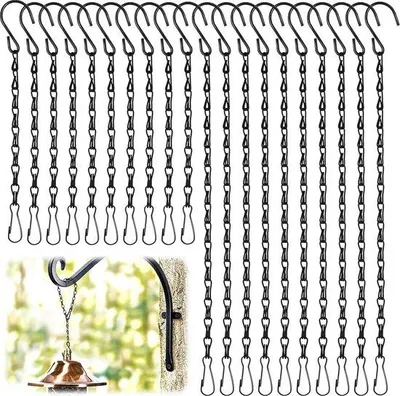 Image de Lot de 20 suspensions métalliques de 24 à 50 cm pour plantes et carillons éoliens