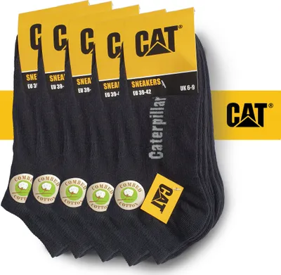 Produktbild von CAT Caterpillar 20 Paar Sneakersocken in 39-42 / 43-46 oder 47-50 in Schwarz für Herren und Damen