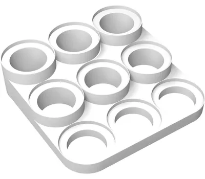 Obrázok produktu pre Podstavec na figúrky pre 58 mm podstavce z plastu, biely, 9 miest