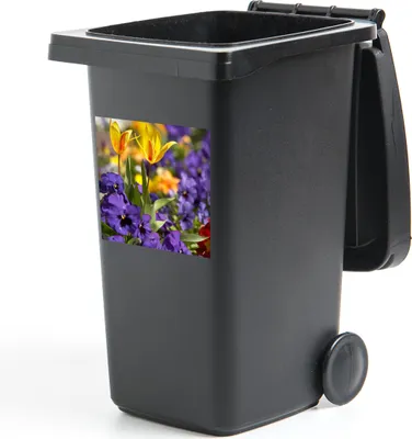 Produktbild von MuchoWow® Mülltonnenaufkleber Frühling - Blumen - Farben 40x40 cm - Abfall-Aufkleber - Container - für Abfallcontainer