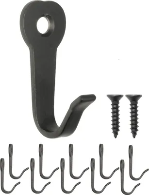 Produktbild von 'FUXXER® Klassische Garderoben-Haken, Kleider-Haken, Eisen-Haken, 39 x 22 mm, 10er Set, schwarz'