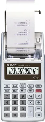 Produktbild von SHARP SH-EL1611V Tischrechner EL-1611V - 12-stellig, druckend, 96 x 40 x 191 mm, weiß