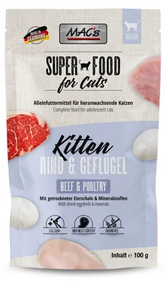 Zdjęcie produktu dla MAC's Kitten Mokra Karma Dla Kociąt Wołowina Drób 6x100g