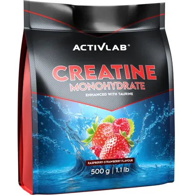 Obrázok produktu pre Kreatín monohydrát + taurín v prášku 500 g malina-jahoda Activlab – pre silový tréning a športový výkon