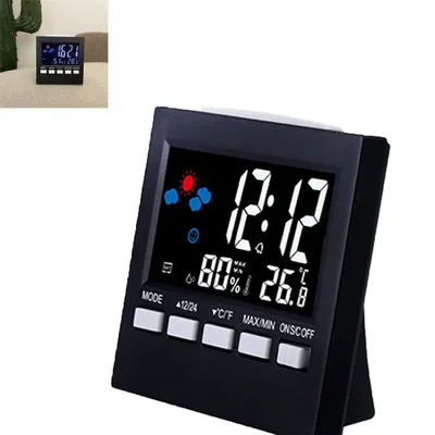 Produktbild von Wecker, Digitaler Reisewecker, Digitaluhr Batteriebetrieben Bettseite Tischuhren Uhr Wecker Batteriebetrieb Digital Temperaturanzeige Innentemperatur