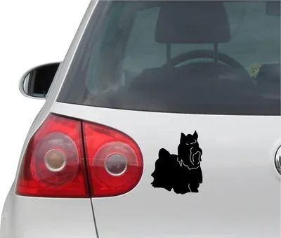 Produktbild von Aufkleber / Autoaufkleber - JDM - Die cut - YORKSHIRE TERRIER SILHOUETTE Hund Decal Sticker - schwarz - 114mmx139mm