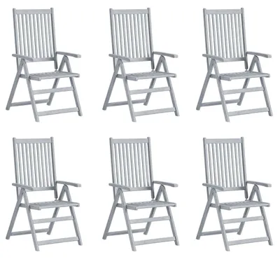 Produktbild von vidaXL Hochlehner Verstellbar 6 Stk. mit Auflagen Massivholz Akazie