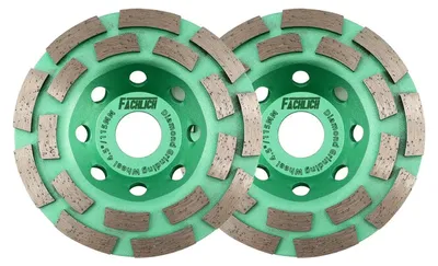 Produktbild von Diamant Schleiftopf 2 Stück 115mm Doppelreihe für Beton Mauerwerk Granit Marmor
