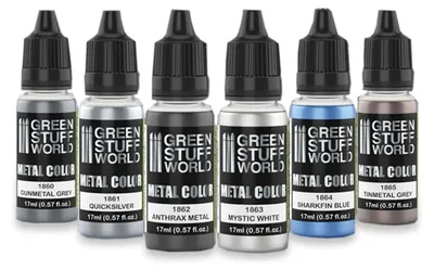 Produktbild von Green Stuff World GSW9910 - Metallic Paints Set - Silver - Neu