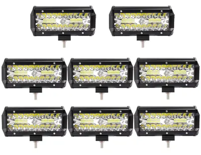 Produktbild von Greenmigo 8X 120W LED Arbeitsscheinwerfer Off-road Scheinwerfer Bar Fernlicht 12V-24V Reflektor Lampen IP67 Wasserdicht Zusatzscheinwerfer Flutlicht für Auto Jeep Traktor SUV
