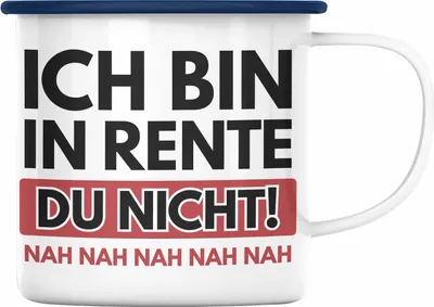 Produktbild von Trendation - Renter Emaille Tasse mit Spruch Ruhestand Geschenk Rente Mann Lustig Renteneintritt Abschiedsgeschenk Pension Sprüche (Blau)