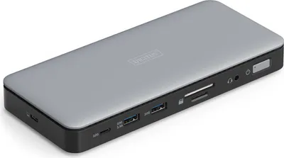 Produktbild von DIGITUS Docking USB-C->HDMI,DP,USBA,USBC,RJ45,DC,Audio silbe