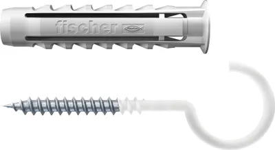 Produktbild von fischer Dübel mit vierfach Spreizung SX 10x50 mm mit Rundhaken weiß (2 Stück)