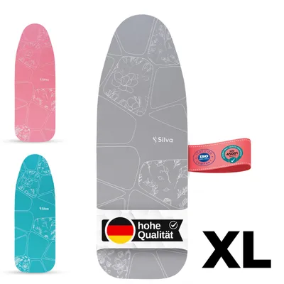 Image de Housse de planche à repasser Silva pour centrale vapeur | 100% coton et feutre de 5 mm d'épaisseur | Housse de table à repasser pour un repassage rapide et facile | XL , Gris