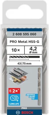 Productafbeelding van Metaalboormachine, HSS-G, standaardmaat 4,2 x 43 x 75 mm