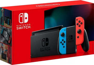 Zdjęcie produktu dla Konsola Nintendo Switch z ulepszoną wydajnością baterii, kolor neonowy czerwony/neonowy niebieski