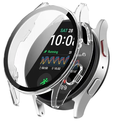 Obrázok produktu pre Pre Samsung Galaxy Watch 7 44mm plastové PC Smart Watch Case + ochranné tvrdé sklo Transparent
