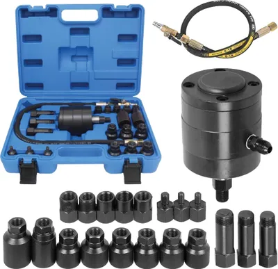 Immagine prodotto di LUXTOM | Estrattore ugello iniettore diesel, con adattatore, 21 pezzi, estrattore iniettore pneumatico, compatibile con Bosch, Delphi, Denso, Siemens