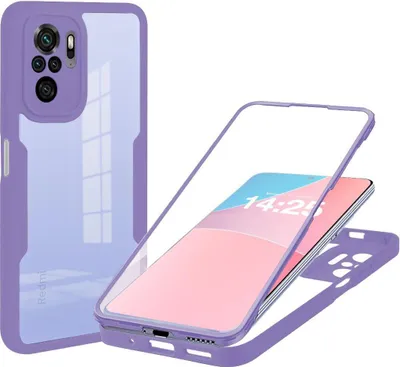 Produktbild von 360 Grad Handyhülle für Xiaomi Redmi Note 10 Full Cover Rundum Schutz Farbe: Violett