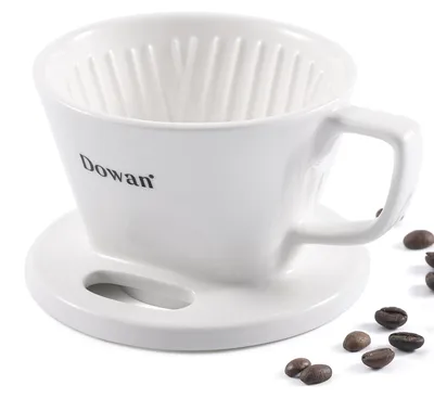 Porzellan-Kaffeefilter, Handfilter für 2 Tassen, weiß