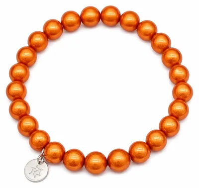 Productafbeelding van Armband, neonoranje, space kralen, elastisch, trendy, Michelle, juwelen