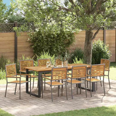 Produktbild von Möbel Garten Essgruppe 9 pcs Grau - Gartenmöbelgarnituren 3365470