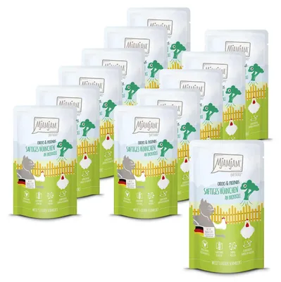 Obrázok produktu pre MjAMjAM Cat - Chicks+Friends 12x125g | Huhn & Brokkoli