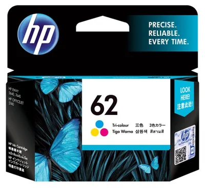 Produktbild von HP 62 Cyan/Magenta/Gelb Original Tintenpatrone, Standard, Cyan, Magenta, Gelb, Tinte auf Farbstoffbasis, 4,5 ml, 1 Stück(e), Kombi-Packung