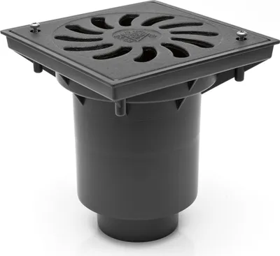 Produktbild von Hofablauf Kellerablauf mit Kunststoffrost Belastung bis 1500kg 245x245mm 328Pz
