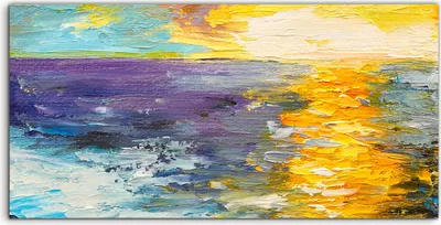 Produktbild von Coloray Acrylbild 140x70  Wandbild Acrylbilder Sonnenuntergangs auf dem Küste Wasser