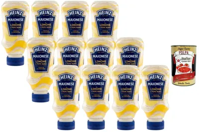 Produktbild von Heinz Zitronen-Mayonnaise mit Schwarzem Pfeffer – Frische & Cremige Sauce, Ideal für Fisch Fleisch Sandwiches & Salate – Vorteilspack 12×220 g
