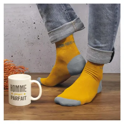 Liegeset mit Tasse und Socken, Keramikbecher 260 ml, Gr. 41-46