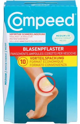 Produktbild von Compeed Medium, 4,2 x 6,8 cm, Oval, Weiß, Polyethylen, CE, 10 Stück(e)