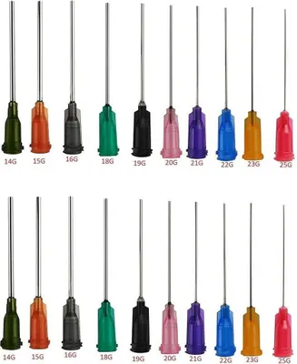 Produktbild von Dosiernadeln, stumpfe Spitze, Präzisionsapplikator,  20 Stück,  5,5 cm Länge, Nadelstärken 14G-25G, nicht steril, für Industrie