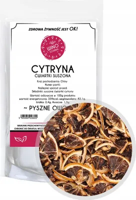 Obrázek produktu pro Citronové čtvrtky, sušené ovoce, jedlé, do čaje, na ozdobu pokrmů, 250 g