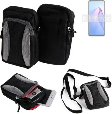 Produktbild von K-S-Trade Holster Schutz Hülle kompatibel mit Oppo Reno8 4G Handy Hülle Gürteltasche Umhängetasche mit Zusatzfach schwarz