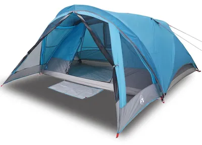Image de vidaXL Tente de camping 4 personnes bleue étanche à l'eau