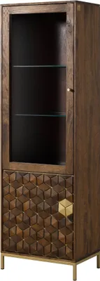 Produktbild von MASSIVMOEBEL24 Vitrine Mango 63x40x200 braun geölt DIAMOND #216