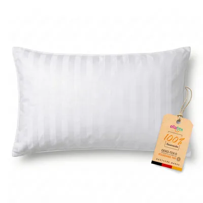 Produktbild von EllaTex Kissenbezug 40x80 cm 100% Baumwolle Damast Streifen Hotelverschluss