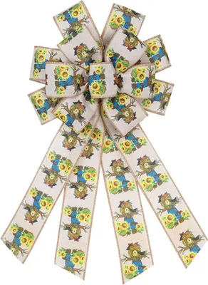 Zdjęcie produktu dla Fall Wreath Bow Fall Thanksgiving Bows Decor for Farm Home Present Wrapping Decoration