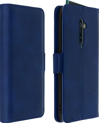 Image de Avizar, étui à rabat Soft Touch avec fonction support pour Oppo Reno 2, bleu nuit