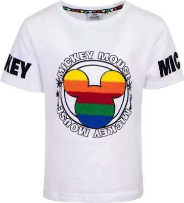 Imagen del producto de Camiseta infantil de Mickey Mouse, 100% algodón, con estampado icónico, color blanco, talla 6 años