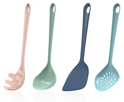 Image de Empava, ensemble de 4 ustensiles de cuisine : spatule, louche à soupe, écumoire et passoire pour spaghettis