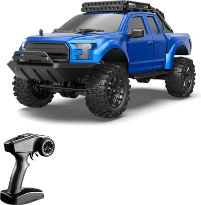 Produktbild von Ferngesteuertes Auto, 1:16 4WD Ferngesteuertes Auto fuer Kinder, Jungen und Maedchen, 2,4 GHz wiederaufladbares Hochgeschwindigkeits-Gelaendefahrzeug, elektrisches Spielzeugauto mit LED-Leuchten