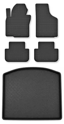 Obrázok produktu pre Vaničkové autokoberce + vaňa kufra pre: Volkswagen Touran I 2004-2010 s mrežou 5 ks