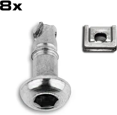 Produktbild von Schnellverschlüsse, Linsenkopf, Innensechskant,17 mm, Stahl, 8er Set, silber, Steckplatte